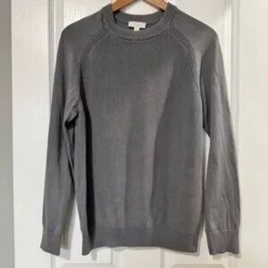 COS Charcoal Grey Women's Crew Neck Knit Cotton Sweater Size Small S